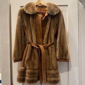 London Leathers by Lilli Ann Suede and Faux Fur Coat